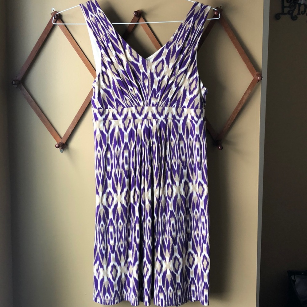 Purple & tan summer dress